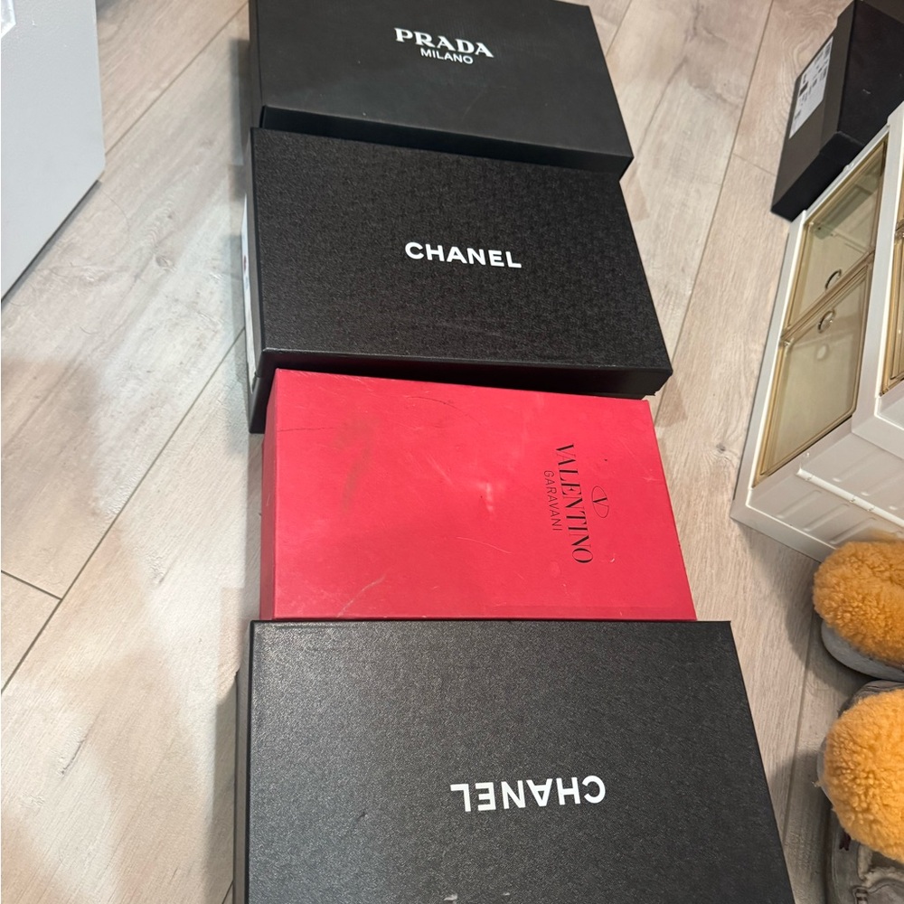 Prada, Chanel, Valentino Shoe Boxes